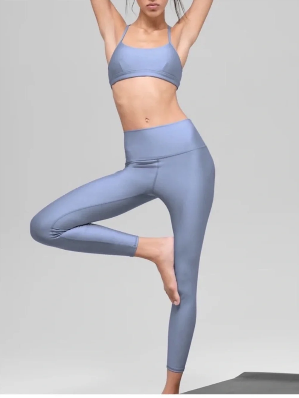 NWT Alo Yoga 7/8 High-Waist Airlift Leggings Winter Frost Sz L 12-14 W766R